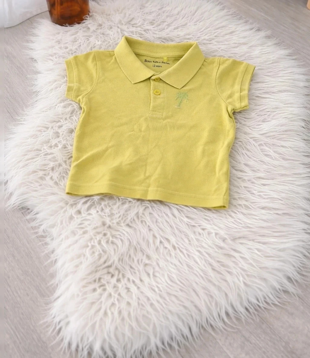 Polo bébé vert anis – Boîte à Malice – 12 mois